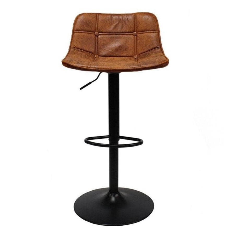 Tabouret de bar industriel Rocky Cuir Cognac-9