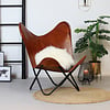 Chaise Papillon Cuir de Chèvre Cognac