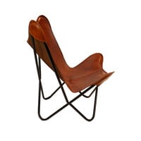 thumb-Chaise Papillon Cuir de Chèvre Cognac-8