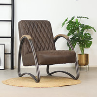 thumb-Fauteuil industriel Ivy Cuir brun-1