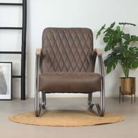 thumb-Fauteuil industriel Ivy Cuir brun-2