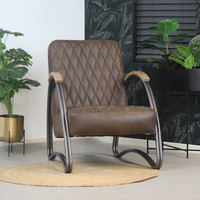 thumb-Fauteuil industriel Ivy Cuir brun-4