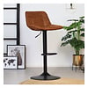 Tabouret de bar industriel Rocky Cuir Cognac