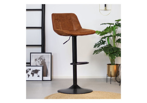  Tabouret de bar industriel Rocky Cuir Cognac 