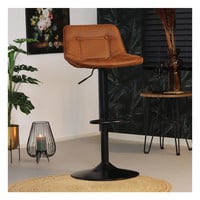 thumb-Tabouret de bar industriel Rocky Cuir Cognac-6