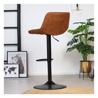 thumb-Tabouret de bar industriel Rocky Cuir Cognac-3