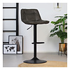 Tabouret de bar industriel Rocky Cuir Anthracite