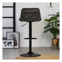 thumb-Tabouret de bar industriel Rocky Cuir Anthracite-2