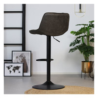 thumb-Tabouret de bar industriel Rocky Cuir Anthracite-3