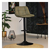 Tabouret de bar industriel Rocky Cuir vert olive