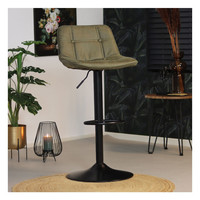 thumb-Tabouret de bar industriel Rocky Cuir vert olive-1