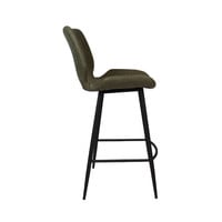 thumb-Tabouret de bar industriel Barrel Vert Cuir-7