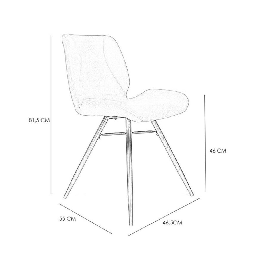 Chaise de salle à manger industrielle Barrel Anthracite Cuir-9