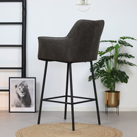 thumb-Tabouret de bar industriel Club Cuir anthracite-3