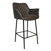 thumb-Tabouret de bar industriel Club Cuir anthracite-5