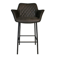 thumb-Tabouret de bar industriel Club Cuir anthracite-6