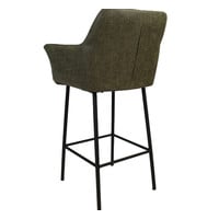 thumb-Tabouret de bar industriel Club cuir vert olive-8