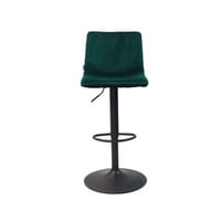 thumb-Tabouret de bar en velours Frankie Vert réglable en hauteur-6