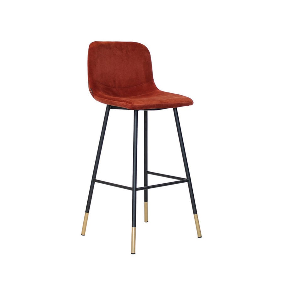 Tabouret de bar en velours Mikky Cuivre réglable en hauteur-2