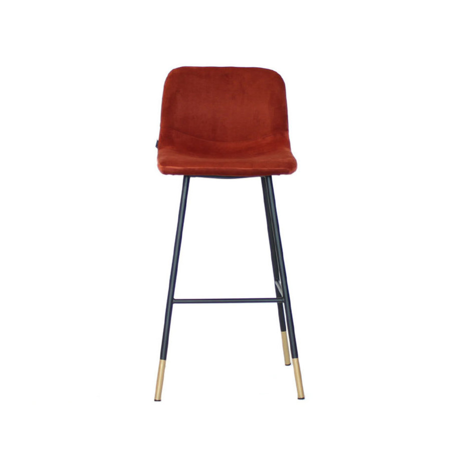 Tabouret de bar en velours Mikky Cuivre réglable en hauteur-6