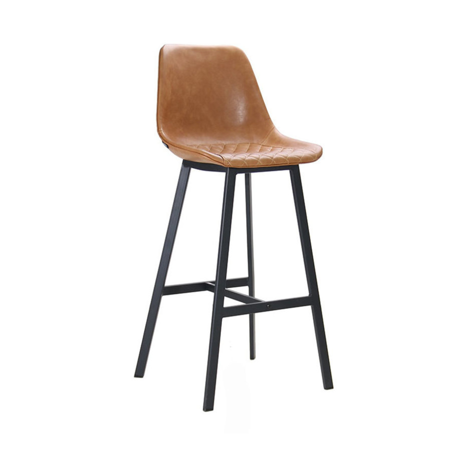 Tabouret de bar industriel Lauren Cognac-2