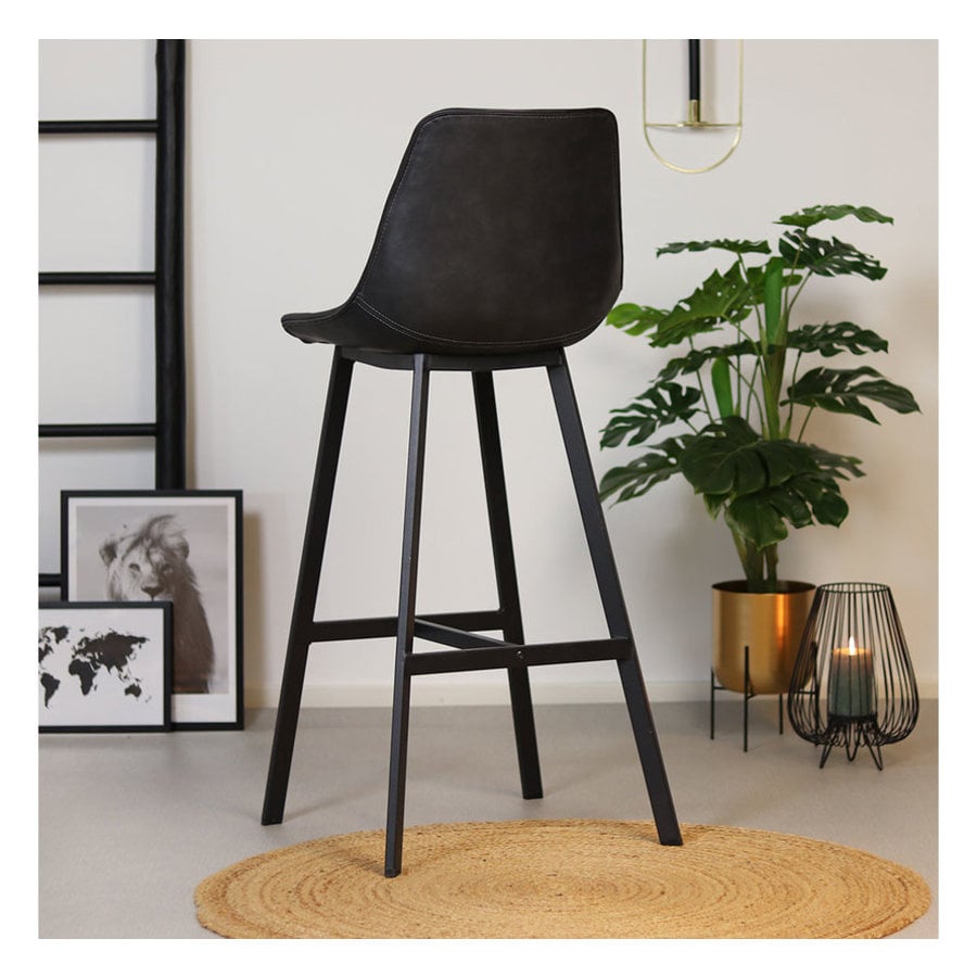 Tabouret de bar industriel Lauren Anthracite-5