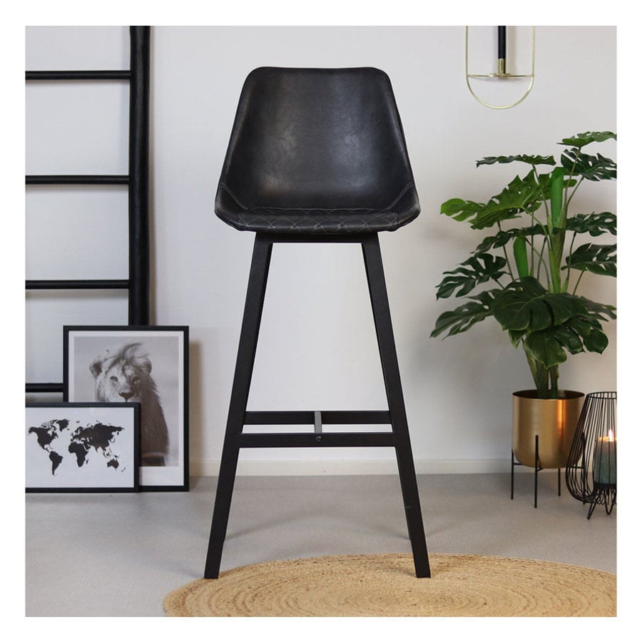 Tabouret de bar industriel Lauren Anthracite-6