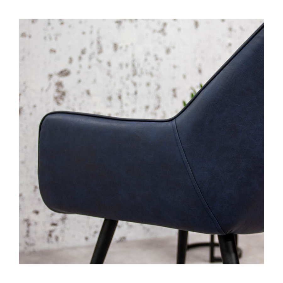 Chaise de salle à manger industrielle Cose Bleu-3