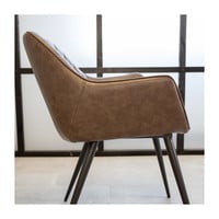 thumb-Chaise de salle à manger industrielle Cose Marron-5