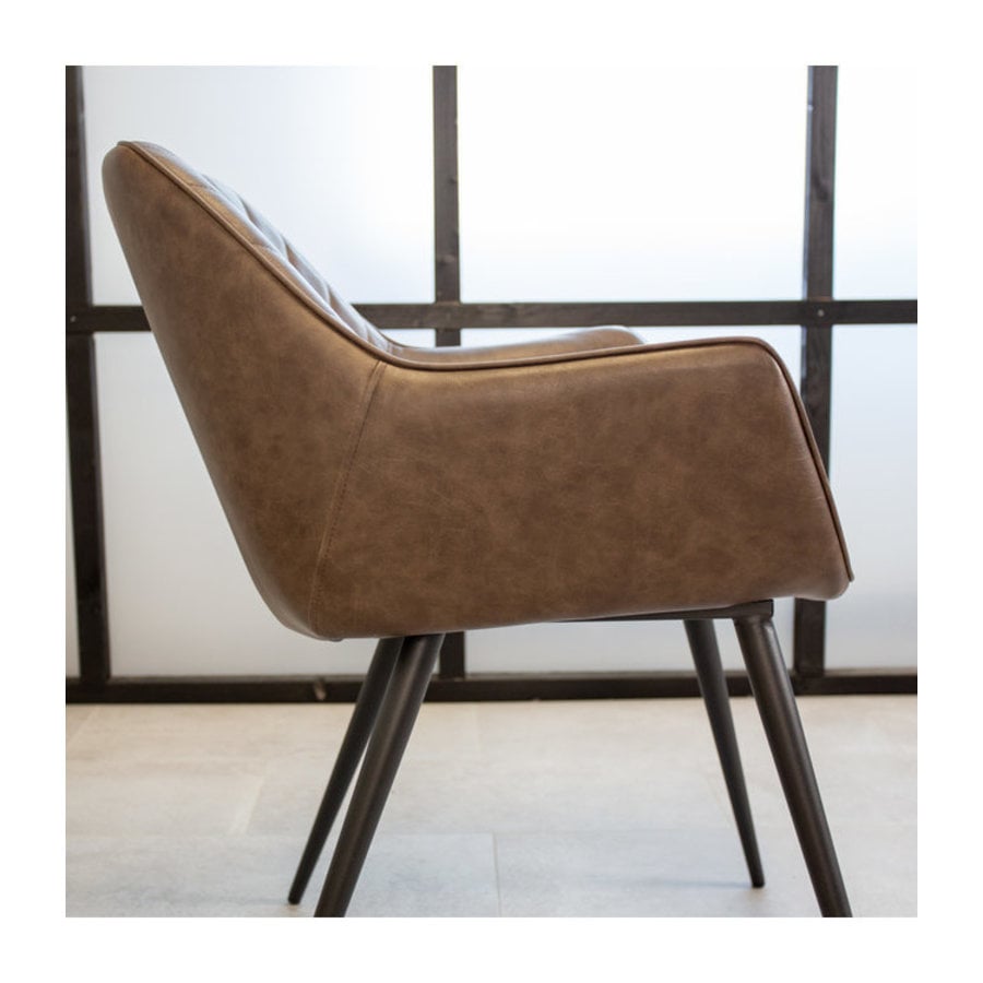 Chaise de salle à manger industrielle Cose Marron-5