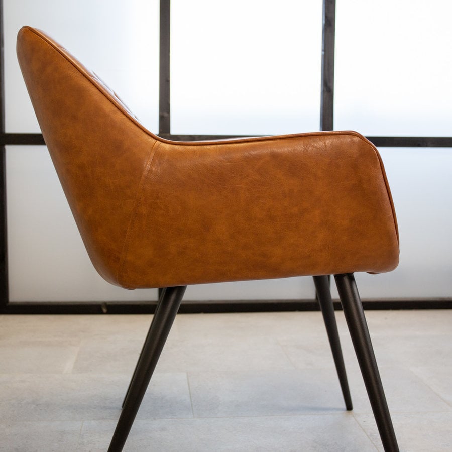 Chaise de salle à manger industrielle Cose Cognac-5