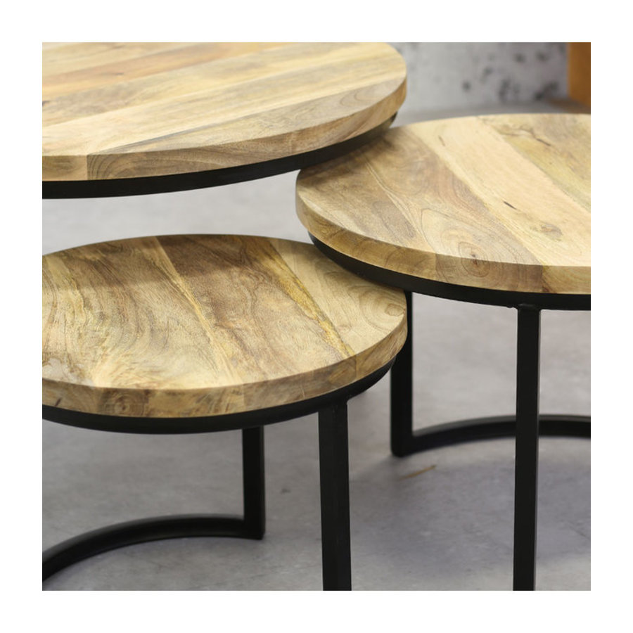 Table Basse Capella (Lot de 3) - Design industriel-2