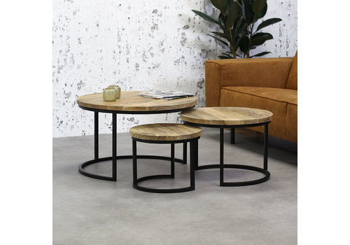  Table Basse Capella (Lot de 3) - Design industriel 
