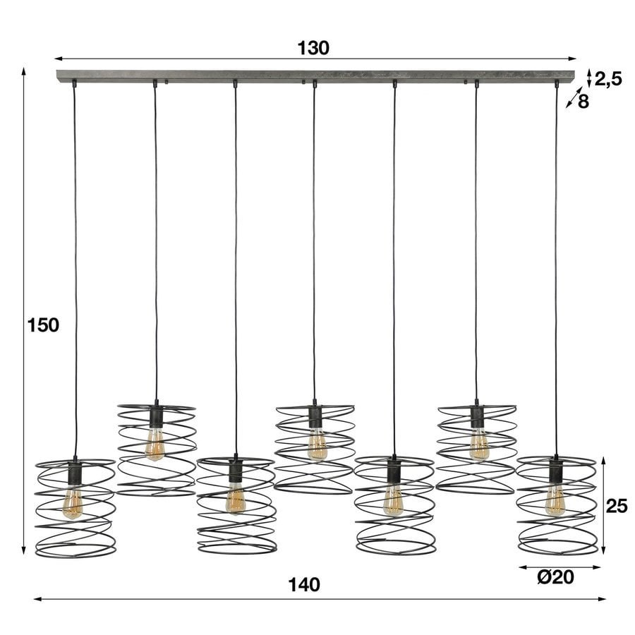 Suspension Sky 7xØ20 Curl-6