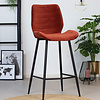 Tabouret de bar en velours Toby Cuivre