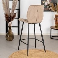 thumb-Tabouret de bar en velours Toby Taupe-3