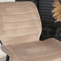 thumb-Tabouret de bar en velours Toby Taupe-5