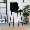 Tabouret de bar en velours Toby Noir