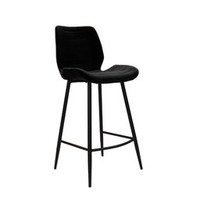 thumb-Tabouret de bar en velours Toby Noir-4