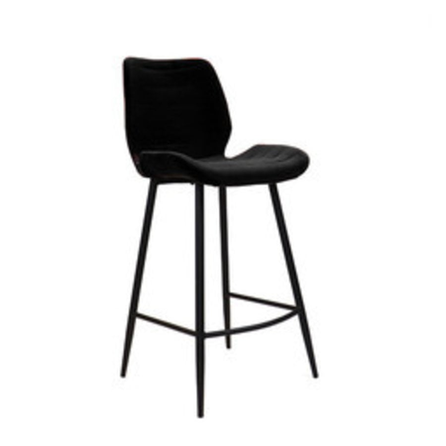 Tabouret de bar en velours Toby Noir-4