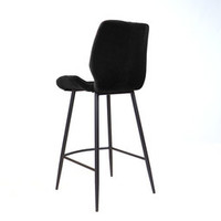 thumb-Tabouret de bar en velours Toby Noir-5