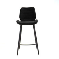 thumb-Tabouret de bar en velours Toby Noir-6