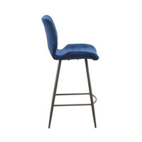 thumb-Tabouret de bar en velours Toby Bleu-3