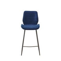 thumb-Tabouret de bar en velours Toby Bleu-4