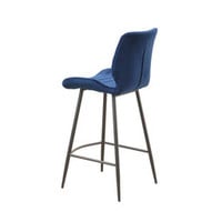 thumb-Tabouret de bar en velours Toby Bleu-5