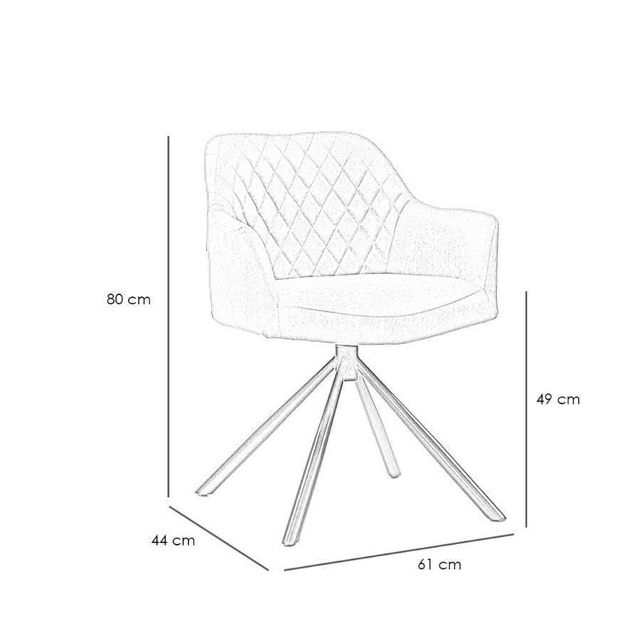 Chaise de salle à manger industrielle Dex Cognac-5