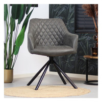 thumb-Chaise de salle à manger industrielle Dex Anthracite-1