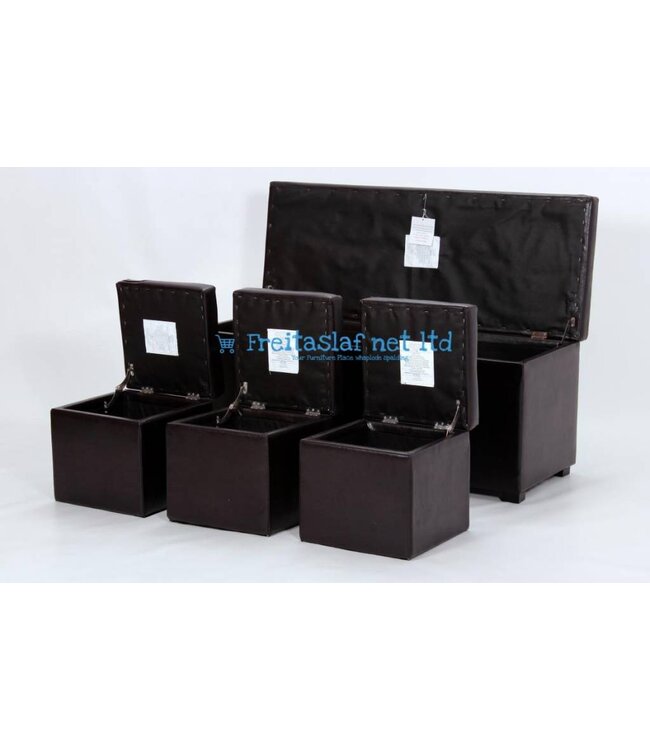 Stella 4 Piece Ottoman Storage in Black
