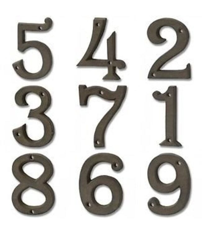 Hill Interiors Rustic Brown Cast Iron Numbers