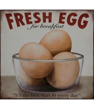 Fresh Eggs Tin Plaque